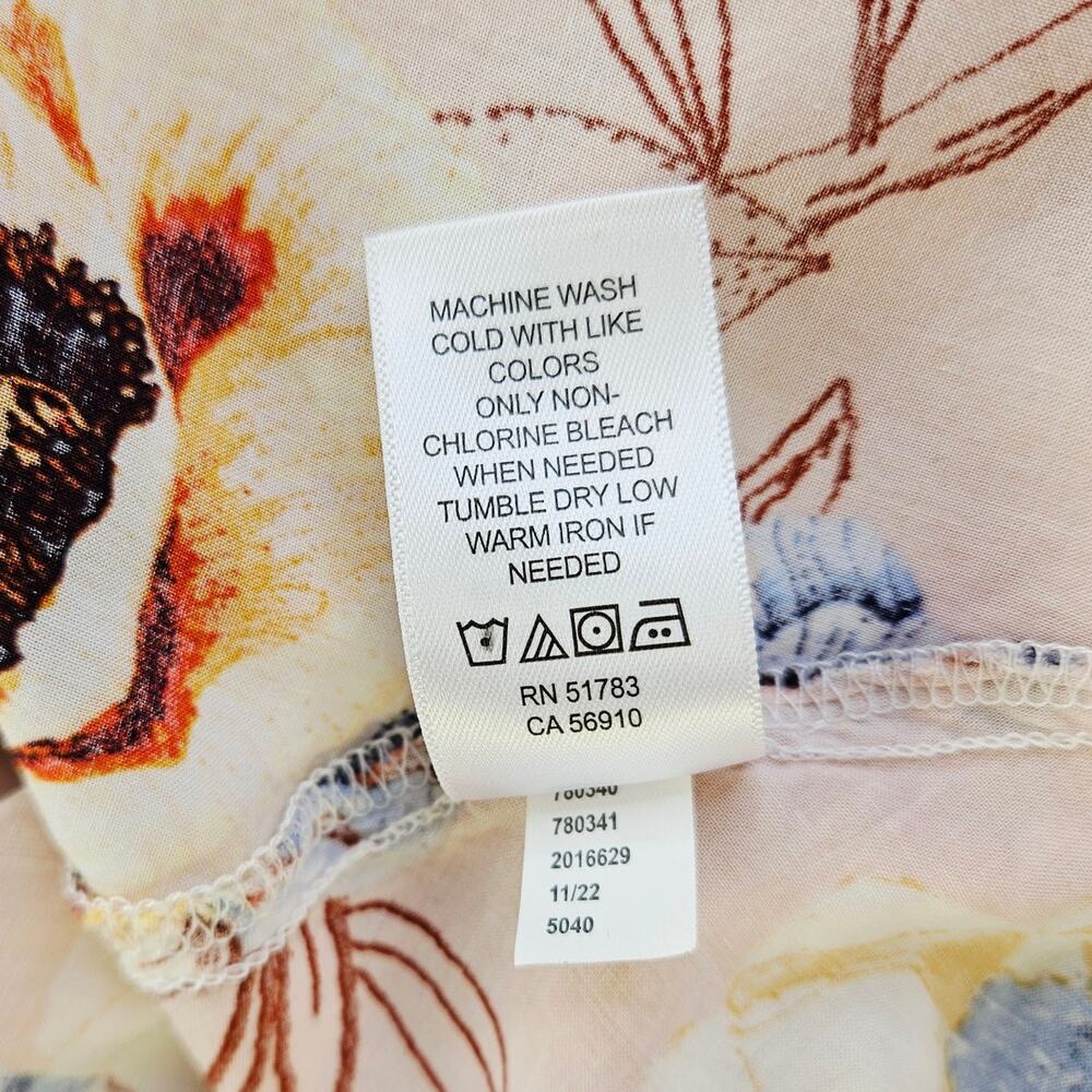 Maurices Pink Floral Peasant Sleeve Kimono XL Large Boho Spring Cover Up Cottage - Picture 12 of 13